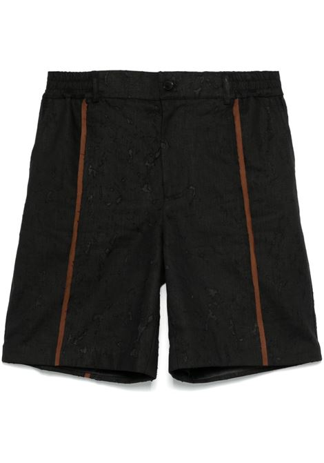 Black stripe-detail shorts Feng chen wang - men